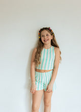 Load image into Gallery viewer, Youth High Neck Tank | Cabana Stripe
