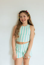 Load image into Gallery viewer, Youth High Neck Tank | Cabana Stripe
