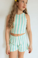 Load image into Gallery viewer, Youth High Neck Tank | Cabana Stripe

