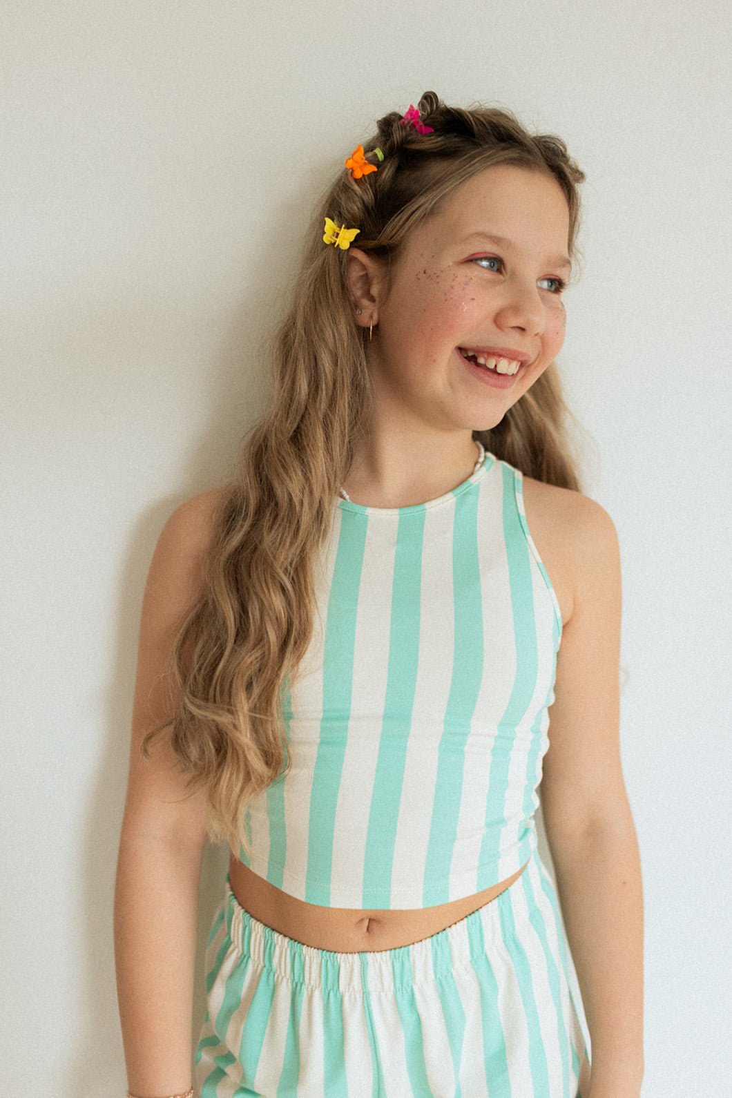 Youth High Neck Tank | Cabana Stripe