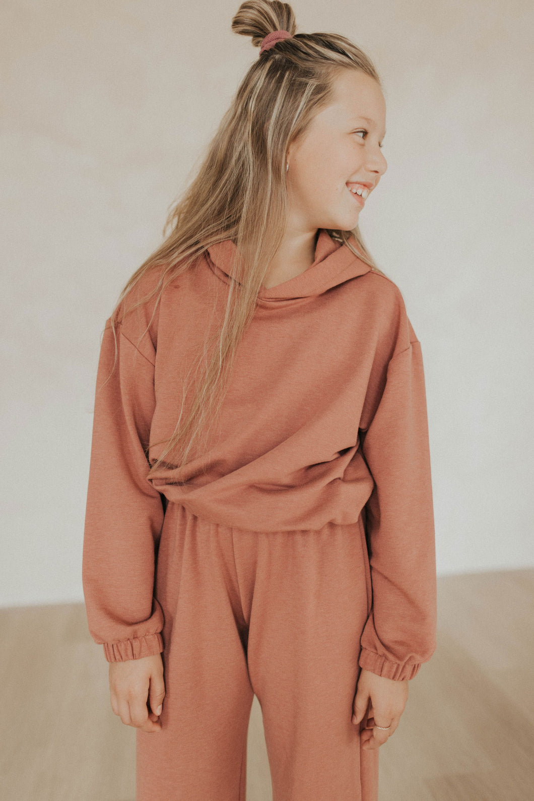 Youth Terry Cinch Waist Hoodie | Lunar Blush