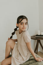 Load image into Gallery viewer, Youth Empire Dress | Mini Latte Stripe
