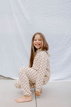 Load image into Gallery viewer, Youth Terry Sweatpants | Beige Checkers
