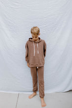 Load image into Gallery viewer, Youth Terry Relaxed Hoodie | Mocha Stripes
