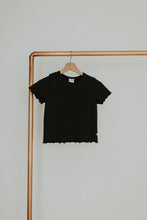 Load image into Gallery viewer, Youth Lettuce Hem Tee | Black
