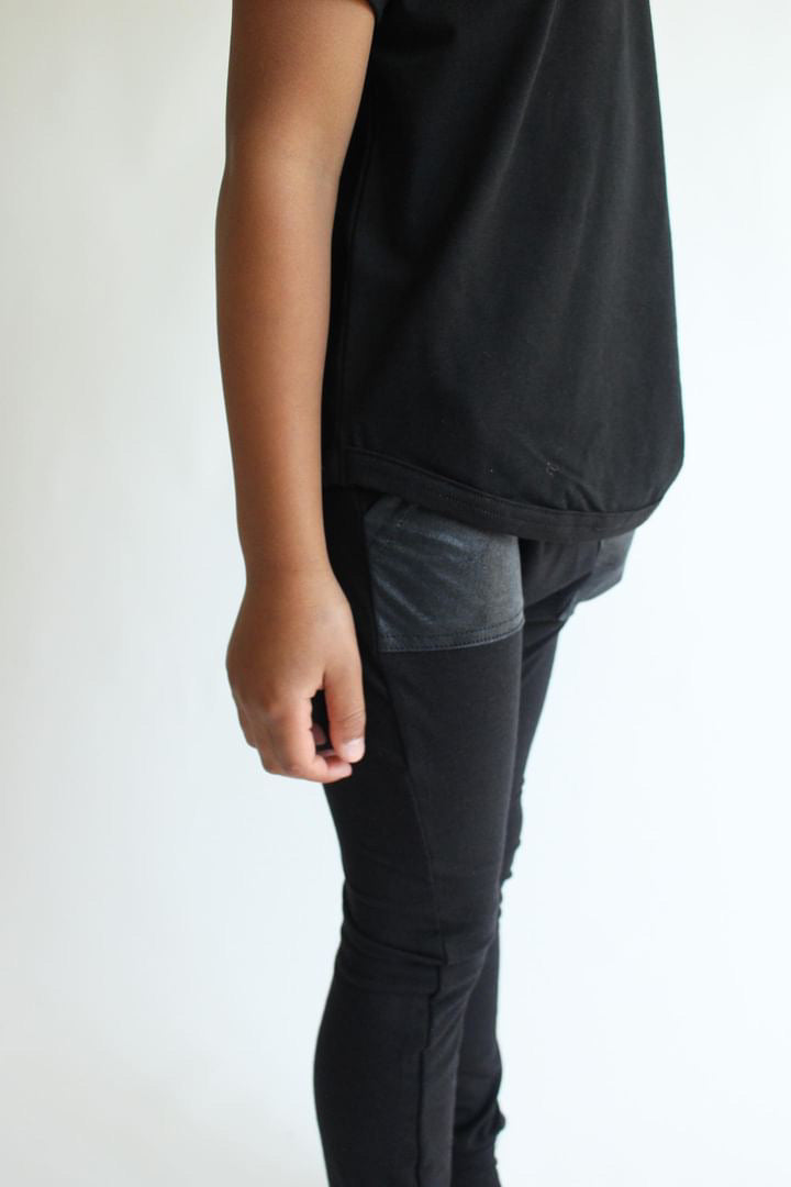 Harem Joggers | Black with Leather