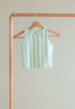 Load image into Gallery viewer, Youth High Neck Tank | Cabana Stripe

