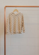 Load image into Gallery viewer, Terry Relaxed Hoodie | Beige Checkers
