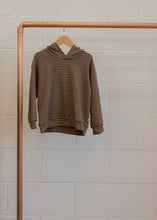 Load image into Gallery viewer, Terry Relaxed Hoodie | Mocha Stripes
