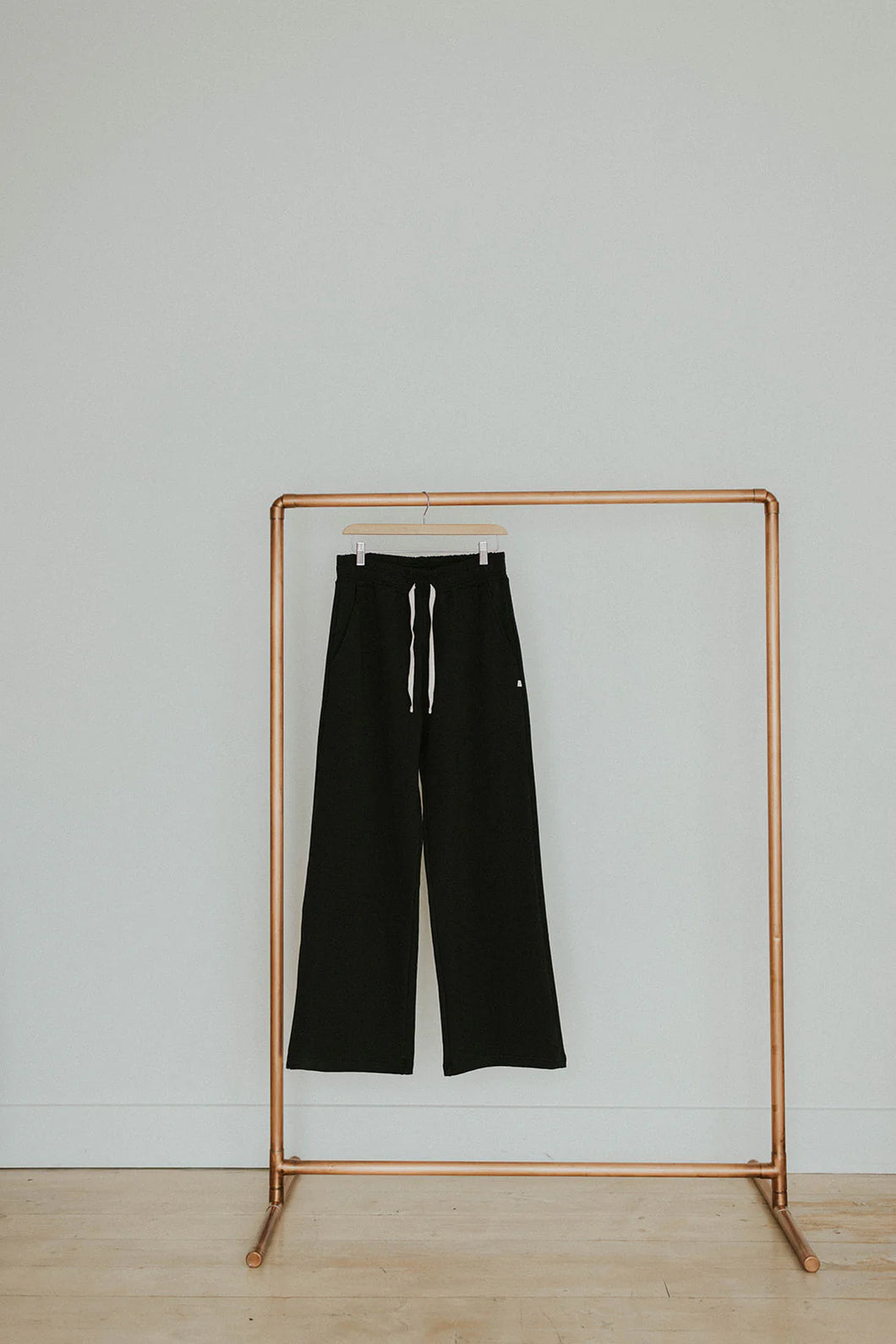 Ladies Terry Wide Leg Sweatpants | Black