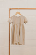 Load image into Gallery viewer, Empire Tee Dress | Mini Latte Stripe
