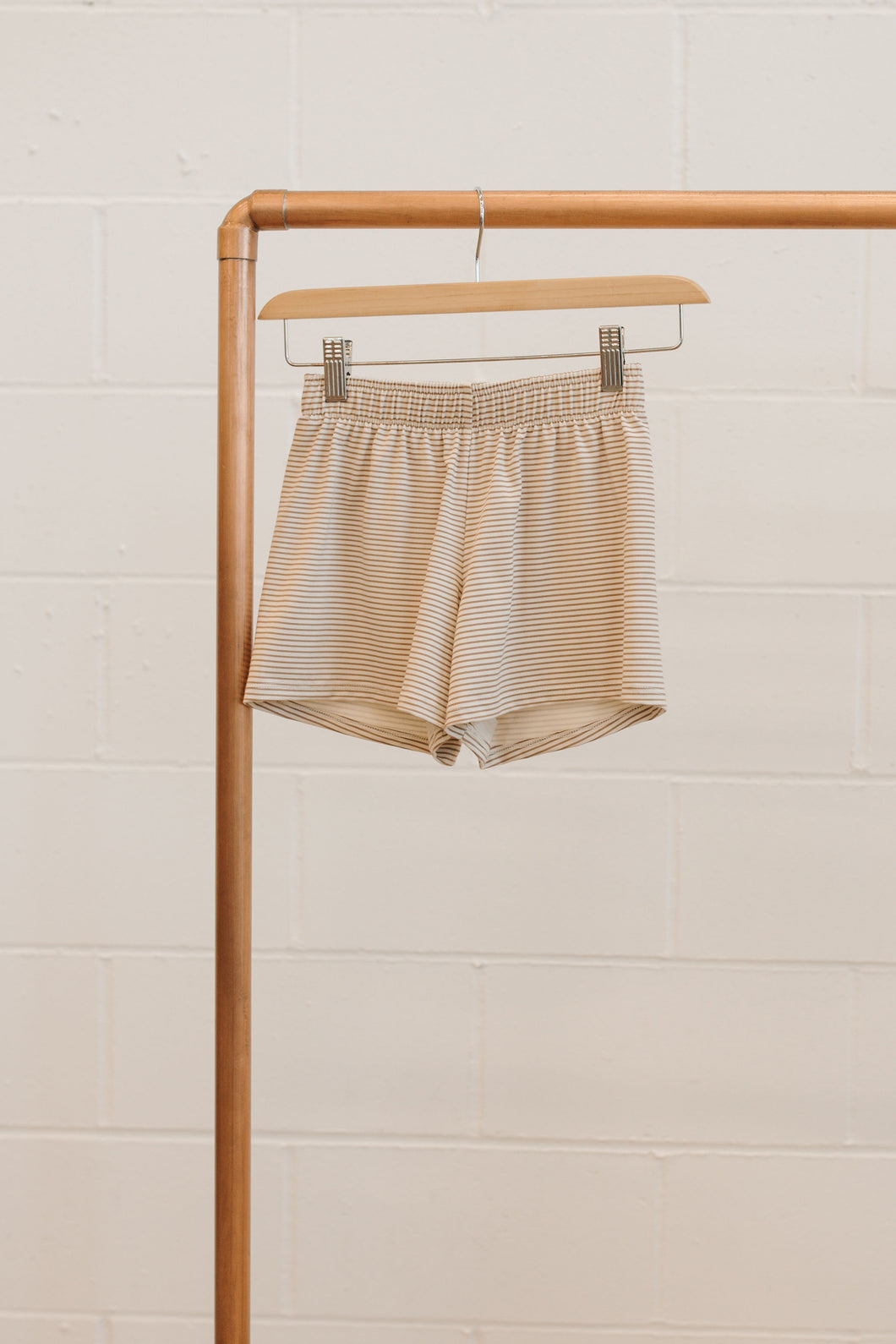 Youth Relaxed Shorts | Mini Latte Stripe