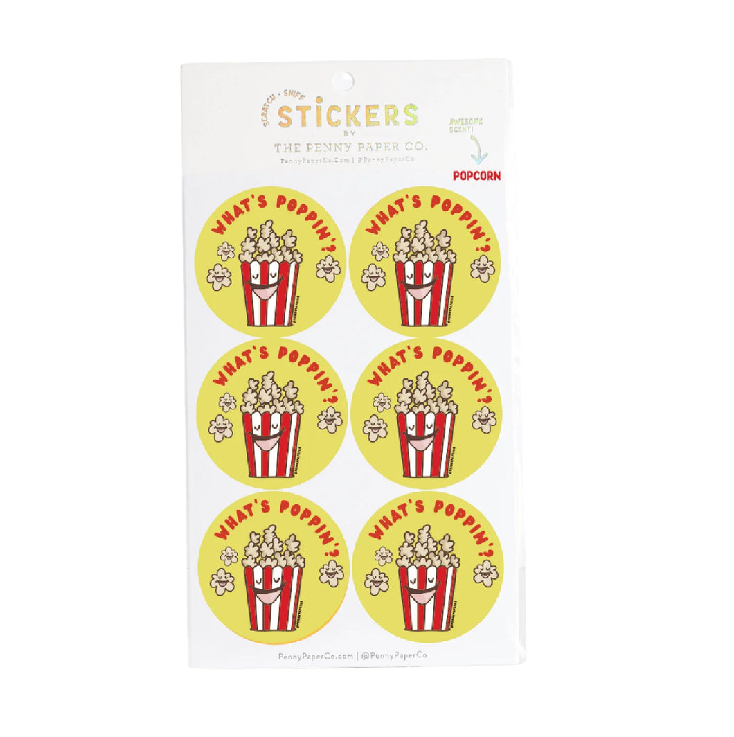 Whats Poppin? Popcorn Scented Scratch & Sniff Stickers