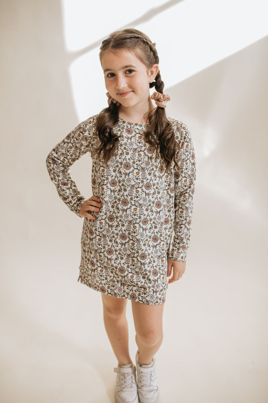 Floral Terry Sweater Dress - Size 10/11Y