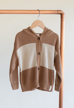 Load image into Gallery viewer, Knit Button Cardigan | Caramel with Bone - Size 10/11Y
