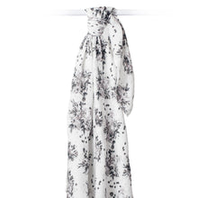 Load image into Gallery viewer, Bamboo Muslin Swaddle | Black Floral
