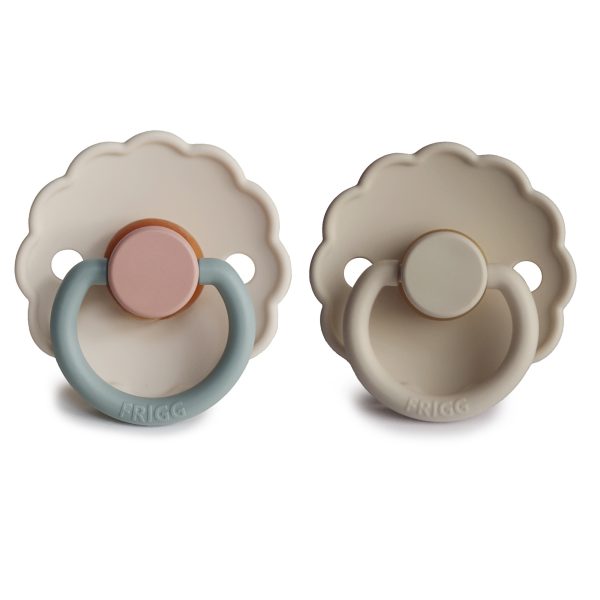 FRIGG Daisy Natural Rubber Baby Pacifier | Cotton Candy/Sandstone