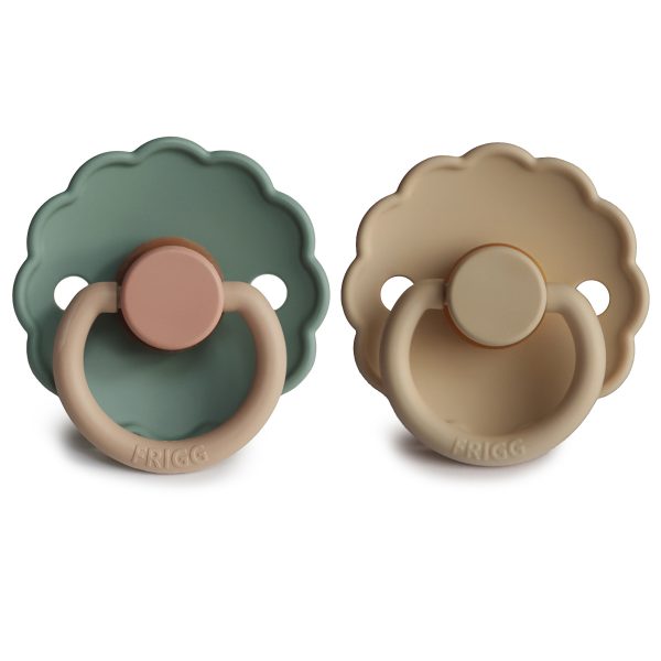 FRIGG Daisy Natural Rubber Baby Pacifier | Willow/Croissant